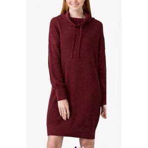 Prana NWT size M Maroon Milani Waffle Knit Sweater Dress Organic Cotton Wool ble
